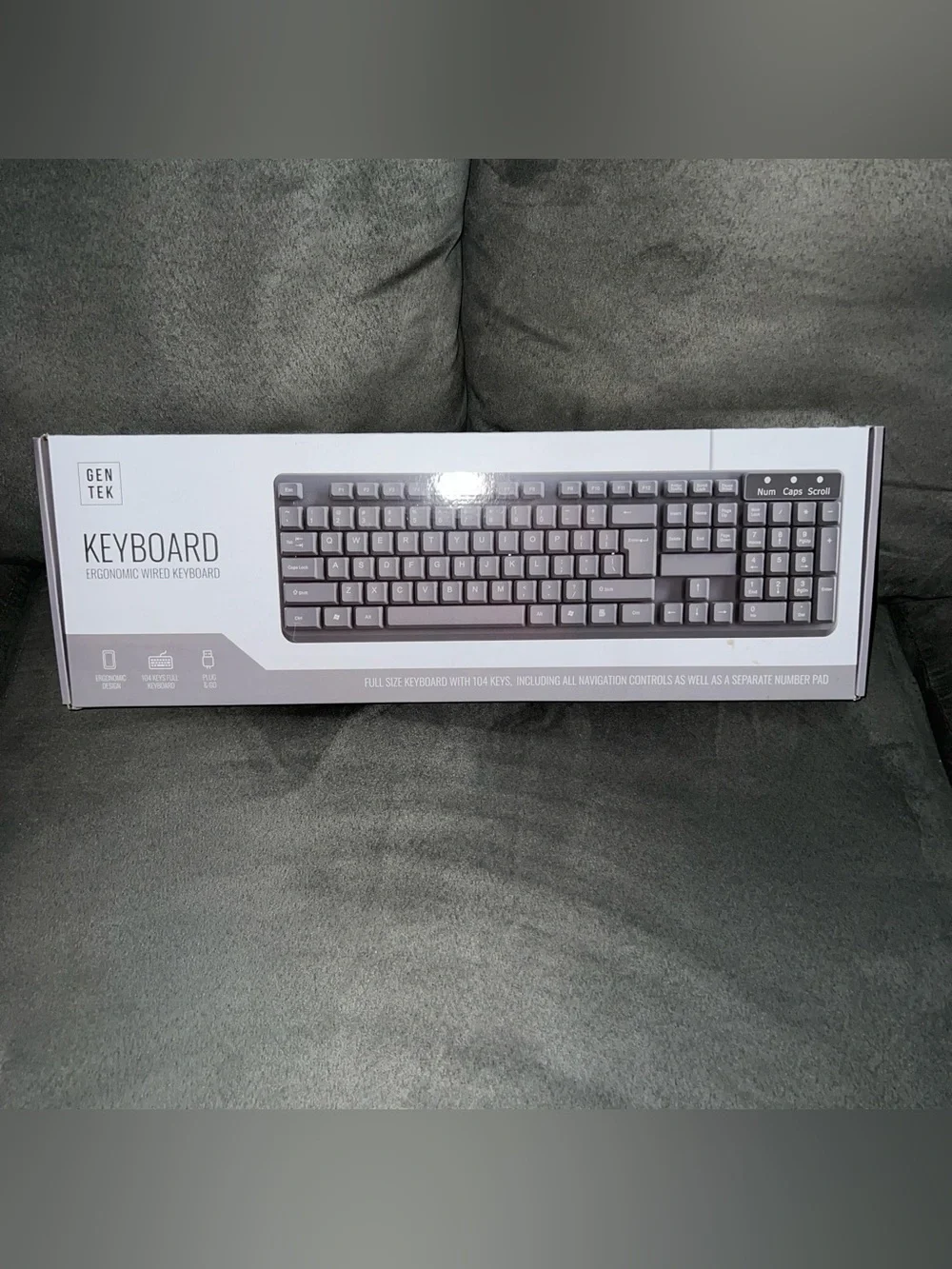 Gray Ergonomic Wired Keyboard
